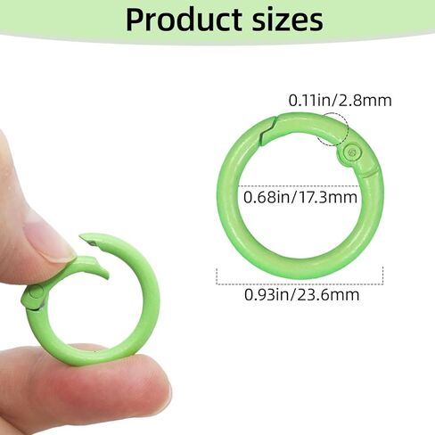 20 Pcs Colorful Spring O Rings Round Spring O Ring Snap Carabiner Clip Key Ring Buckle Metal Trigger Spring O Rings Zinc Alloy Spring Buckles Clips for Keyring Keychain Purse Handbag DIY Accessories in Kuwait