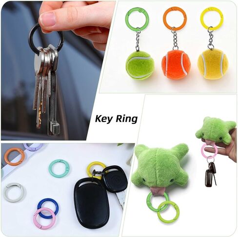 20 Pcs Colorful Spring O Rings Round Spring O Ring Snap Carabiner Clip Key Ring Buckle Metal Trigger Spring O Rings Zinc Alloy Spring Buckles Clips for Keyring Keychain Purse Handbag DIY Accessories in Kuwait