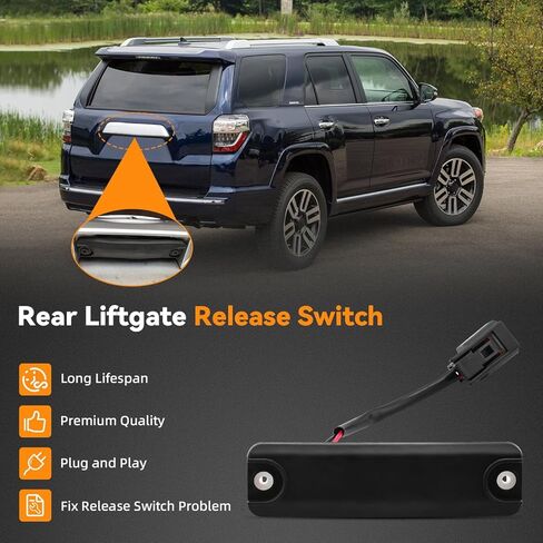 DEAL AUTO ELECTRIC PARTS Rear Liftgate Release Switch Button, Compatible with 2003-2017 Toyota 4Runner Sport Utility, Hatch Open Button, Replaces# 84840-35010,Black in Kuwait