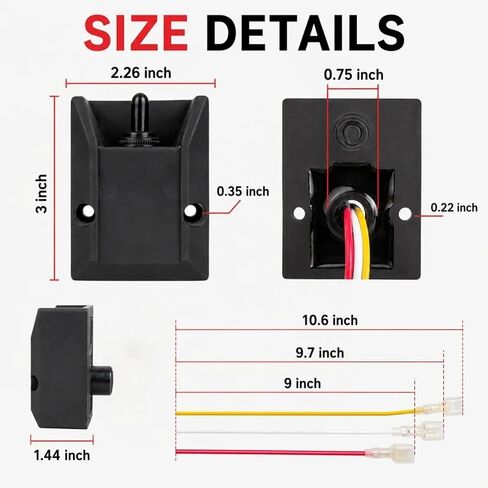 264346 Liftgate Control Switch for Maxon Tuck-A-Way 72-150 TE-20 GPT-3 GPT-4, Heavy Duty 3-Wire Toggle Switch Assembly, IP67 Waterproof Replacement for 267959-01, Truck Tail Lift Part in Kuwait