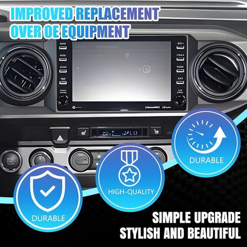 قطعتان من مقابض الراديو البديلة لسيارة Toyota Tacoma الجيل الثالث 2020-2023 من الملحقات الداخلية، وحدة التحكم المركزية وزر التحكم في مستوى الصوت، استبدل OEM 8614004110/86140-04110 in Kuwait