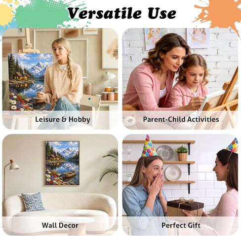 TOCOHANALOGY Paint by Numbers Kit for Adults, Landscape Adult Paint by Number Kits, Flower Lake DIY Acrylic Oil Number Painting for Home Decor (16x20inch) in Kuwait