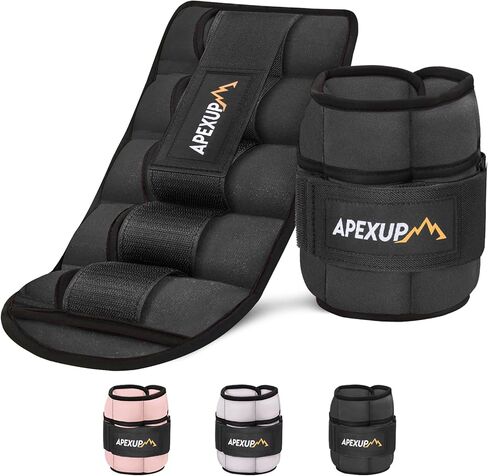 APEXUP 10 رطل/زوج من أوزان الكاحل القابلة للتعديل للنساء والرجال، أشرطة وزن الساق المعيارية لليوجا والمشي والجري والتمارين الرياضية وصالة الألعاب الرياضية in Kuwait