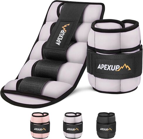APEXUP 10 رطل/زوج من أوزان الكاحل القابلة للتعديل للنساء والرجال، أشرطة وزن الساق المعيارية لليوجا والمشي والجري والتمارين الرياضية وصالة الألعاب الرياضية in Kuwait