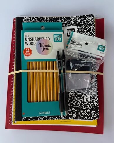 Back to School Supplies Kit for Students – School Supply Bundle with Notebooks, Pencils, Pens, Folder & Sharpener – 10 Piece Set for kids Elementary & Middle School in Kuwait