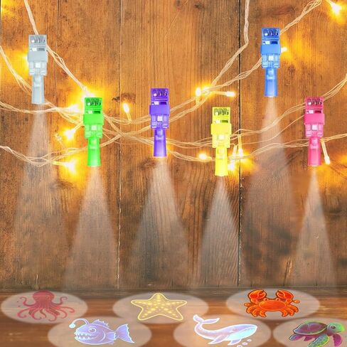 CHSLtmxq 24 قطعة من مصابيح أصابع LED لحفلات تحت البحر، 8 تصميمات، مصابيح أصابع ثابتة تضيء، حشوات حقيبة هدايا لحفلات المحيط، ديكورات حفلات تحت البحر لموضوع حفلة الشاطئ in Kuwait