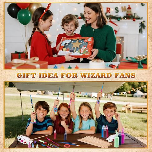 CharmFields Magic Wand Making Kit, DIY Painting Art Craft Set, Wand Making for Birthday Party Favors, Kids Gift, Wizard Halloween Party Supplies, School Activities – 78 PCS in All in Kuwait