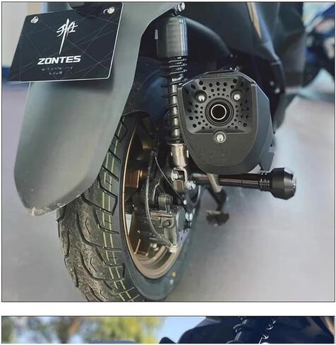 For ZONTES 350M 350E 350D 310M Motorcycle Accessories Frame Slider Anti-collision Cap Exhaust Slider Accessories motorcycle crash pad(Color:Black) in Saudi Arabia
