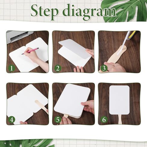 100 Sets Church Fans Handheld Set DIY Blank Fans to Decorate with 100 Wavy Wooden Sticks & Tape Paper Paddle Fan for DIY Crafting Painting Custom Fan in Saudi Arabia