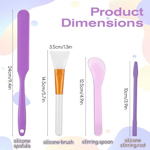 12 Pcs Silicone Resin Stir Sticks Kit for Epoxy UV Casting, Silicone Epoxy Brushes Reusable DIY Craft Tool for Mixing Resin Non-Stick Waxing Wax Stick for Mixing Resins Paint, Waxing, Liquid in Saudi Arabia