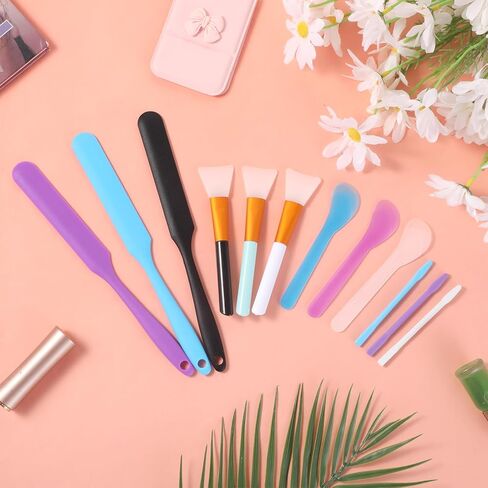 12 Pcs Silicone Resin Stir Sticks Kit for Epoxy UV Casting, Silicone Epoxy Brushes Reusable DIY Craft Tool for Mixing Resin Non-Stick Waxing Wax Stick for Mixing Resins Paint, Waxing, Liquid in Saudi Arabia
