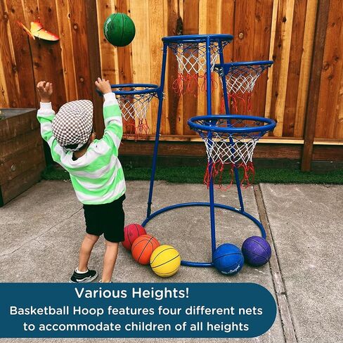 Children’s Factory Kids Toys 4-Hoop Basketball Set - Toddler Basketball Hoop Indoor/Outdoor Play- for Pre-School Classroom or Playroom in Kuwait