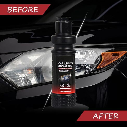 JUEJUEZI Premium Headlight Restoration Kit 100ml - 3-Step Cleaning Polish & Protective Coating for Foggy Yellowed Headlights, Long-Lasting UV Protection, DIY Car Lens Maintenance in Kuwait