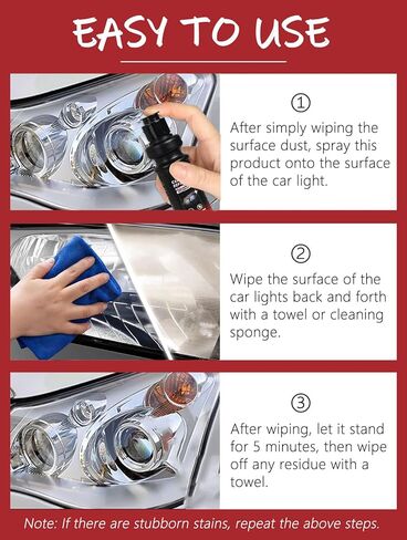 JUEJUEZI Premium Headlight Restoration Kit 100ml - 3-Step Cleaning Polish & Protective Coating for Foggy Yellowed Headlights, Long-Lasting UV Protection, DIY Car Lens Maintenance in Kuwait