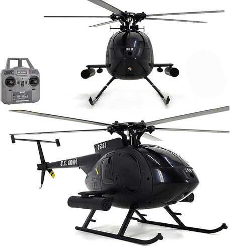 طائرة هليكوبتر كبيرة الحجم 335 مم MD500 C189 بدون فرشاة تعمل بالتحكم عن بعد، إضافة وضع التدفق البصري RC Heli Aircraft 1/28 مقياس كامل الوظائف، نظام تحكم ممتاز في الأكروبات الجوية، الجيش الأمريكي RTF، أسود، بطارية واحدة in Kuwait