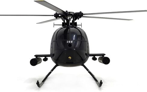 طائرة هليكوبتر كبيرة الحجم 335 مم MD500 C189 بدون فرشاة تعمل بالتحكم عن بعد، إضافة وضع التدفق البصري RC Heli Aircraft 1/28 مقياس كامل الوظائف، نظام تحكم ممتاز في الأكروبات الجوية، الجيش الأمريكي RTF، أسود، بطارية واحدة in Kuwait