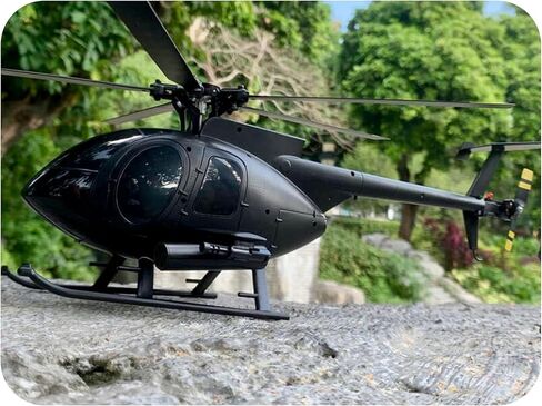 طائرة هليكوبتر كبيرة الحجم 335 مم MD500 C189 بدون فرشاة تعمل بالتحكم عن بعد، إضافة وضع التدفق البصري RC Heli Aircraft 1/28 مقياس كامل الوظائف، نظام تحكم ممتاز في الأكروبات الجوية، الجيش الأمريكي RTF، أسود، بطارية واحدة in Kuwait