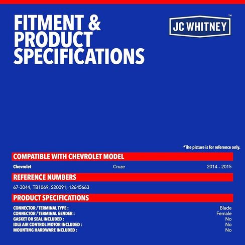 JC Whitney JFBAJCWTHB00109 Throttle Body - Compatible with Chevrolet Cruze 2014-2015 2.0L in Kuwait