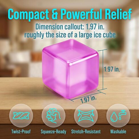Squishy Ice Cube Stress Balls, Slow Rising Stress Relief Toy, Squeeze Ball Fidget Toys for Adults Teens Boys Girls, Sensory Toys for Kids with Autism, Party Favors Gifts (Purple) in Kuwait