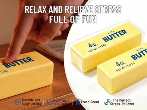 Slow Rising Butter Squishy Fidget Toys,Stress Balls,Dumpling Squishy,Taba Squishy,Fidget Toys for Adults,Teens, and Those with ADHD,(Yellow) in Kuwait