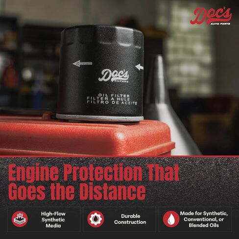 Doc's Auto Parts Oil Filter D296 | Compatible with Ram 2014+, Dodge 2014-2017, Chrysler 2014-2018, Volkswagen 2014, Jeep 2014-2017 in Kuwait