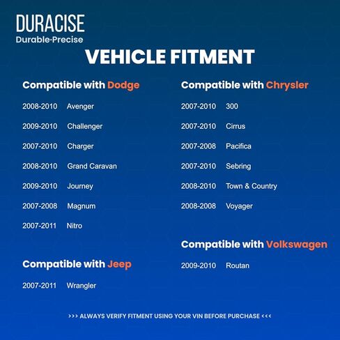 مستشعر موضع العمود المرفقي من DURACISE متوافق مع 2007-2011 Jeep Wrangler & 2007-2010 Dodge Charger، Challenger، Journey، Grand Caravan & Chrysler 300، Town & Country، Sebring #5029811AC، 7B0906433C in Kuwait