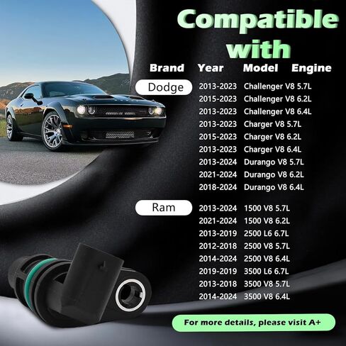 محرك كرنك العمود المرفقي موقف الاستشعار V6 V8 3.6L متوافق مع دودج لرام 1500 2500 3500 4000 جراند شيروكي 300 تشالنجر شاحن دورانجو 12 13 14 15 16 17 18 19 20 يستبدل 68140678AB PC987 in Kuwait