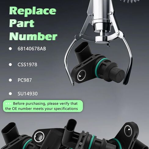 محرك كرنك العمود المرفقي موقف الاستشعار V6 V8 3.6L متوافق مع دودج لرام 1500 2500 3500 4000 جراند شيروكي 300 تشالنجر شاحن دورانجو 12 13 14 15 16 17 18 19 20 يستبدل 68140678AB PC987 in Kuwait