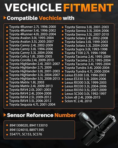مستشعر سرعة ناقل الحركة MOTOALL متوافق مع Toyota Camry Corolla Highlander Avalon Sienna Tacoma 4Runner RAV4، Lexus ES300/330 RX300/330/350 SC300، Scion tC xB، يستبدل 8941308020 in Kuwait