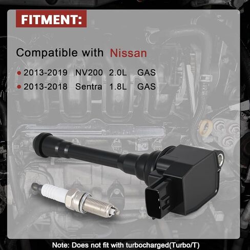 حزمة ملف الإشعال UF708 ومجموعة شمعات إشعال إيريديوم مكونة من 4 قطع متوافقة مع Nissan NV200 Sentra 2013-2019 يستبدل # IC812 PR4011، 91187 in Kuwait