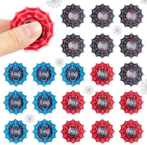 24 Pcs Spider Party Favors Spider Web Fidget Spinners Bulk Mini Fidget Toys for Goodie Bag Stuffers Kids Birthday Gifts Classroom Rewards in Kuwait
