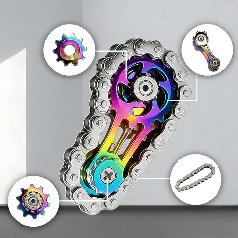 3 Pieces Adult Metal Fidget Spinners Bike Chain Fidget Toy Sensory Anti-Anxiety Exercise Finger Dexterity Hand-cranked Play Chain Gear Spinner in Kuwait