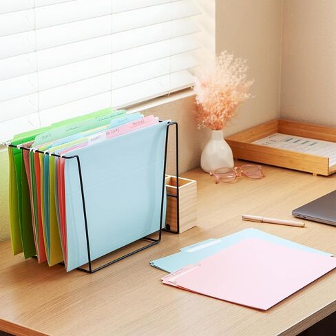 Oxford Hanging File Folders, 12 Pack, Letter Size (8.5" x 11"), 6 Assorted Colors, 5 Tab Positions, Includes Tabs and Inserts, Hanging Files for Office and Document Organization in Kuwait
