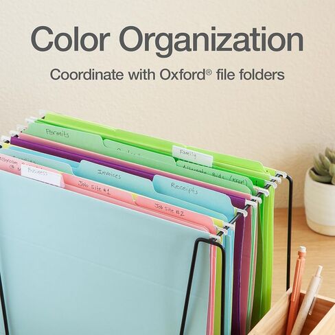 Oxford Hanging File Folders, 12 Pack, Letter Size (8.5" x 11"), 6 Assorted Colors, 5 Tab Positions, Includes Tabs and Inserts, Hanging Files for Office and Document Organization in Kuwait