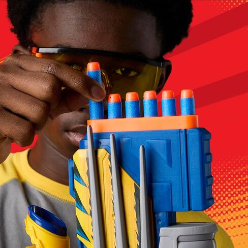 Nerf Marvel Wolverine Blaster, Scope, 6-Dart Storage Stock, Pump Action, 12 Nerf Elite Darts, Gifts for Kids Ages 8+ in Kuwait