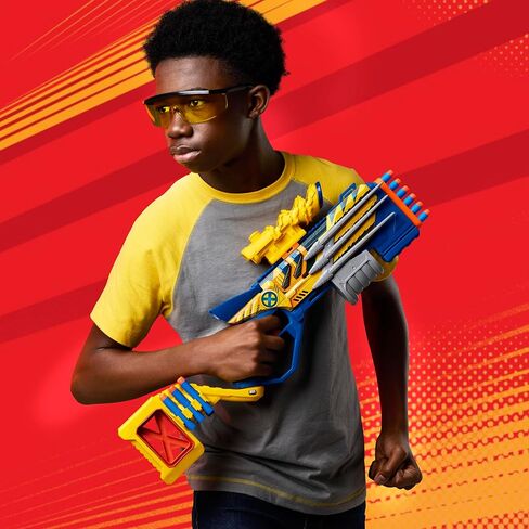 Nerf Marvel Wolverine Blaster, Scope, 6-Dart Storage Stock, Pump Action, 12 Nerf Elite Darts, Gifts for Kids Ages 8+ in Kuwait