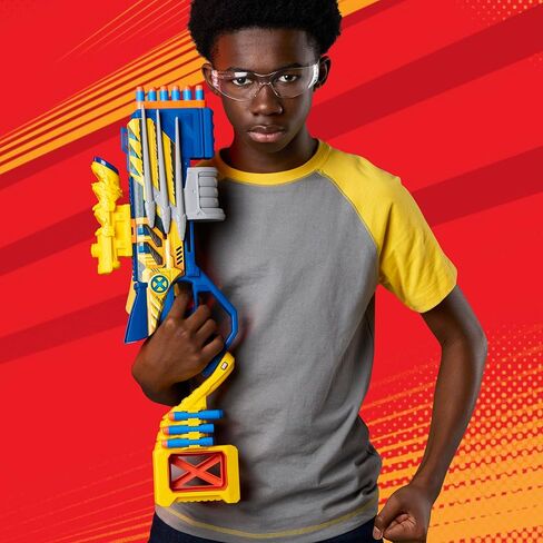 Nerf Marvel Wolverine Blaster, Scope, 6-Dart Storage Stock, Pump Action, 12 Nerf Elite Darts, Gifts for Kids Ages 8+ in Kuwait