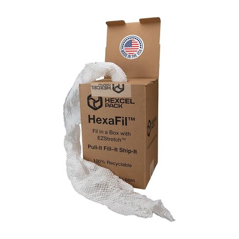 تغليف IDL ورق كرافت أبيض HexaFil Honeycomb التعبئة مقاس 15 بوصة × 20400 بوصة (1700 قدم) في صندوق ذاتي التوزيع - مادة تبطين حاصلة على براءة اختراع لملء الفراغ والتحريك والشحن - بديل للفقاعات البلاستيكية in Kuwait