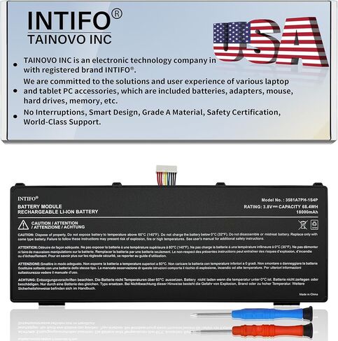 بطارية بديلة 18000 مللي أمبير 3.8 فولت 3581A7PH-1S4P متوافقة مع AUTEL MaxiSYS Ultra Diagnostic Scan MLP3581107-1S4P [3.8 فولت 68.4 وات في الساعة 4 خلايا] in Kuwait