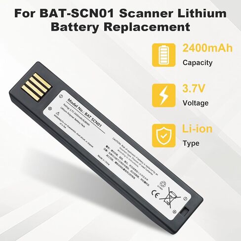 لاستبدال بطارية الليثيوم الماسح الضوئي هانيويل BAT-SCN01 - 3820 3820i 4820 4820i 5620 6320 1202 BAT-SCN01A HR-100 1T72466 1902GHD HW1911BAT2 الجزء رقم 100000495 S-L-0526-E 013283 HO48L1-G 2400 مللي أمبير in Kuwait
