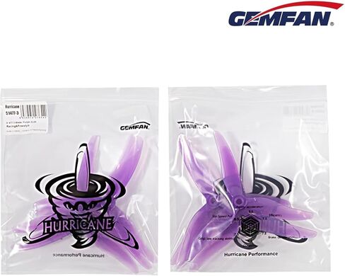 تحكم دقيق أكثر متانة وقبضة أفضل Gemfan Hurricane 51477 Tri-Blade FPV Drone Propeller Racing Freestyle Props متوافق مع 2206 2207 2208 2306 2407 محرك كوادكوبتر بدون فرشاة (16 قطعة) in Kuwait
