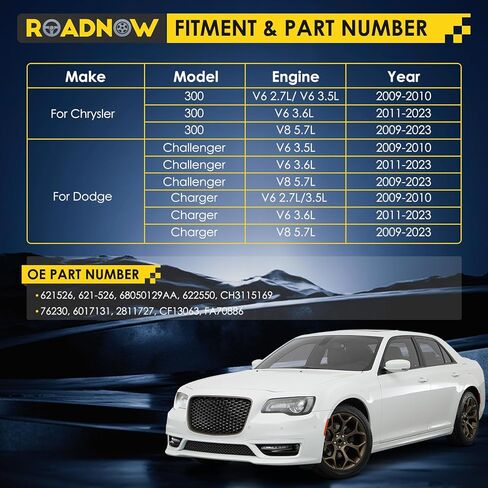 621-526 مروحة تبريد الرادياتير مناسبة لشاحن دودج 2010-2017، لدودج تشالنجر 2.7L 3.5L 6.1L 6.4L 2009-2018، لكرايسلر 300 2009-2018 مجموعة مروحة الرادياتير البديلة 68050129AA 622550 in Kuwait