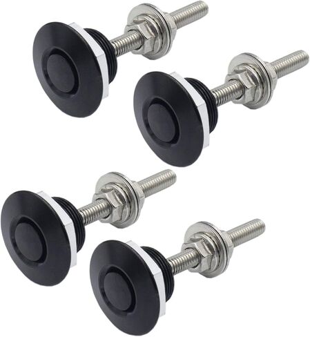 Unifizz Car 4Pcs Universal Aluminum Vehicle Hood Pins-Quick Release Lock Latch Bumper License Plate Clip Push Button Bonnet 1.25inch in Kuwait