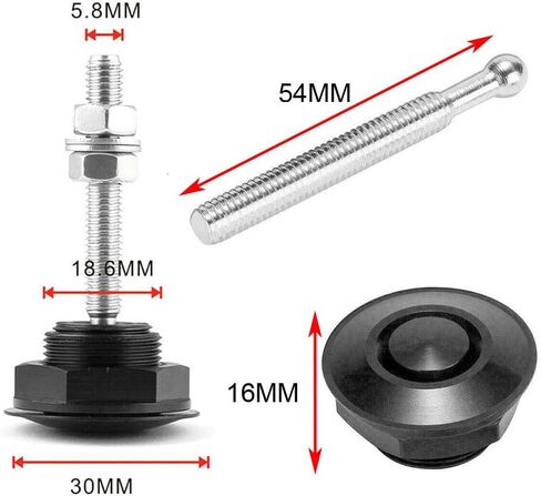 Unifizz Car 4Pcs Universal Aluminum Vehicle Hood Pins-Quick Release Lock Latch Bumper License Plate Clip Push Button Bonnet 1.25inch in Kuwait