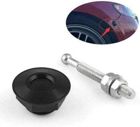 Unifizz Car 4Pcs Universal Aluminum Vehicle Hood Pins-Quick Release Lock Latch Bumper License Plate Clip Push Button Bonnet 1.25inch in Kuwait