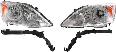 طقم المصابيح الأمامية البديلة يناسب Honda CR-V 2009-2010 2.4L للسائق والراكب ودعامة جانبية ومصابيح أمامية (2 دعامة و2 مصباح أمامي) in Kuwait