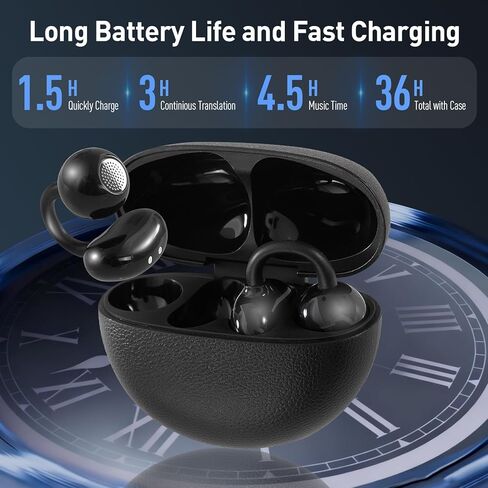 AI Translation Earbuds Real Time,120 Languages & Accents Translator Earbuds,Audifonos Traductores Inglés Español, Translator Device with APP for Travel Learning Business,iOS/Android Compatible-Black in Kuwait