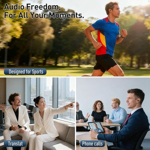 AI Translation Earbuds Real Time,120 Languages & Accents Translator Earbuds,Audifonos Traductores Inglés Español, Translator Device with APP for Travel Learning Business,iOS/Android Compatible-Black in Kuwait