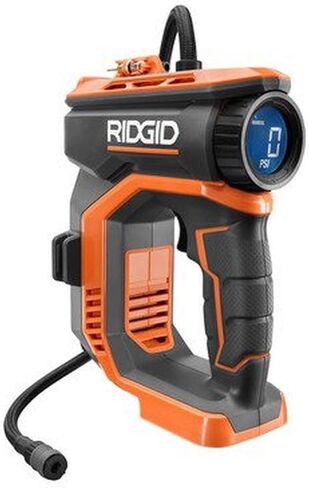 RIDGID 18V Digital Inflator - Battery & Charger Sold Separately - 150 PSI, 150 L/min, 20" Hose - Orange - Automatic, Battery Powered - Air Pump in Kuwait