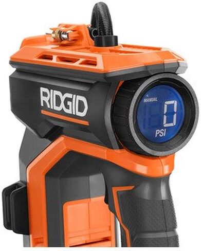 RIDGID 18V Digital Inflator - Battery & Charger Sold Separately - 150 PSI, 150 L/min, 20" Hose - Orange - Automatic, Battery Powered - Air Pump in Kuwait